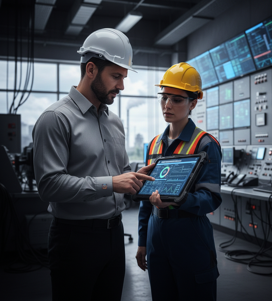 Equipo directivo revisando KPIs de productos IT y SaaS